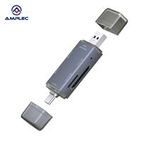 Lector de Tarjetas SD TF OTG, Lector de Tarjetas de Memoria de Doble Ranura Tipo-C + USB para Transferencia Rápida de Datos y Uso Móvil/PC