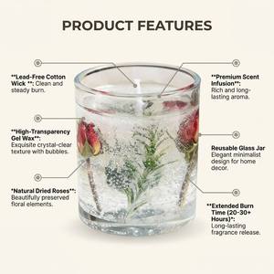 Luxury Botanical Scented Soy Wax <b>Candle</b> With Dried Flowers For Aesthetic Home Decor Wholesale Private Label Premium <b>Set</b> - Product Image 2