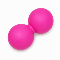 Balle de massage double en silicone écologique avec logo personnalisé 125x65mm, rouleau de libération myofasciale portable en forme d'arachide pour la physiothérapie