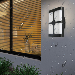 Lampe murale minimaliste en plastique résistant à l'humidité 10W moderne pour extérieur, jardin, balcon, entrée - Product Image 1