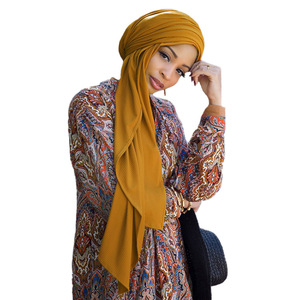 Latest Fashion Comfortable Breathable Women Scarf 4 Ways Stretch Culture Hijab High Quality Ribbed Jersey Hijab - Product Image 1