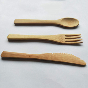 Postres creativos transfronterizos, juegos de cubiertos gourmet, juegos de cubiertos de madera natural, juegos de cubiertos de bambú, personalizables. - Product Image 2