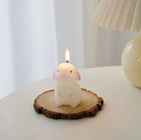 Linda Vela Aromática de Conejito con Orejas Caídas, Recuerdo para Fiesta de Cumpleaños, Vela Decorativa de Cera de Soja DIY para el Hogar