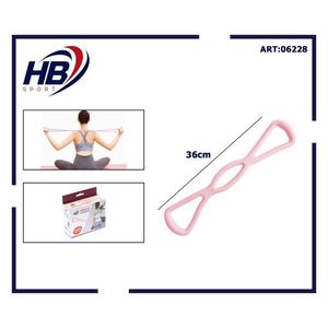 Pink TPE Figure-Eight Resistance <b>Exercise</b> <b>Band</b> - Product Image 2
