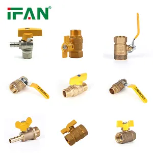 IFAN China Factory Yellow Brass Valves Water 1/2 To 4 Inch Male Thread Manufacture Forged Brass Gas Valve
