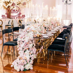 Chaise de banquet empilable Rococ en métal aluminium noir pour repas de mariage - Product Image 2