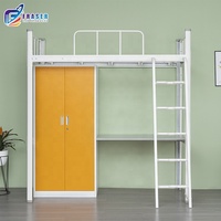 Dortoir d'université pour adultes, lit superposé en acier, appartement d'étudiant, armoire en acier, bureau et casier bon marché