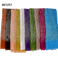 Kain Brokat Emas Berkualitas Tinggi CHOCOO untuk Gaun Pengantin, Bordir Kristal Payet, Hiasan Manik-Manik Berat, Bahan Polyester Mesh Elastis