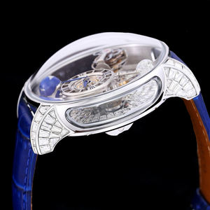 Montres personnalisées de haute qualité, entièrement serties de diamants, mouvement tourbillon étincelant, montre-bracelet élégante, cadeaux pour hommes pour Noël - Product Image 4