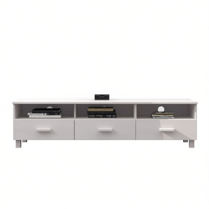 <b>White</b> Modern <b>Living</b> <b>Room</b> Cabinet 3 Drawers 3 Shelves Storage Furniture for Home - Product Image 1