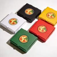 Boîte à pizza écologique avec logo et motif personnalisés, emballage alimentaire jetable en carton de qualité alimentaire pour emporter