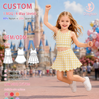 Ensemble 2 pièces vintage DH ODM pour filles, style preppy, haut court sans manches et jupe à volants, idéal pour les fêtes d'été