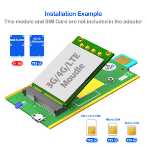 Адаптер Mini PCI-e Micro USB 2.0 с поддержкой слота для SIM-карты, модуля WWAN/LTE/3G/4G WiFi для ноутбуков/настольных ПК, металлический алюминиевый корпус, 2 антенны - Product Image 5