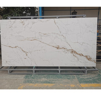 2700 1200 Batu Sinter Poles Mengkilap Ukuran Slab Porselen untuk Latar Belakang TV Villa Hotel Pulau Modular Batu Sinter