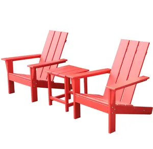 Chaise adirondack rouge en HDPE pour patio