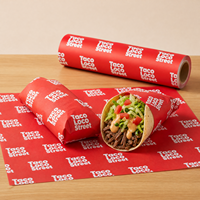 Bedrucktes Fettabweisendes Papier für Hamburger und Sandwiches, Robuste Pommes-Frites-Schalen-Einlage, Wachspapierbögen für Fast-Food-Restaurants