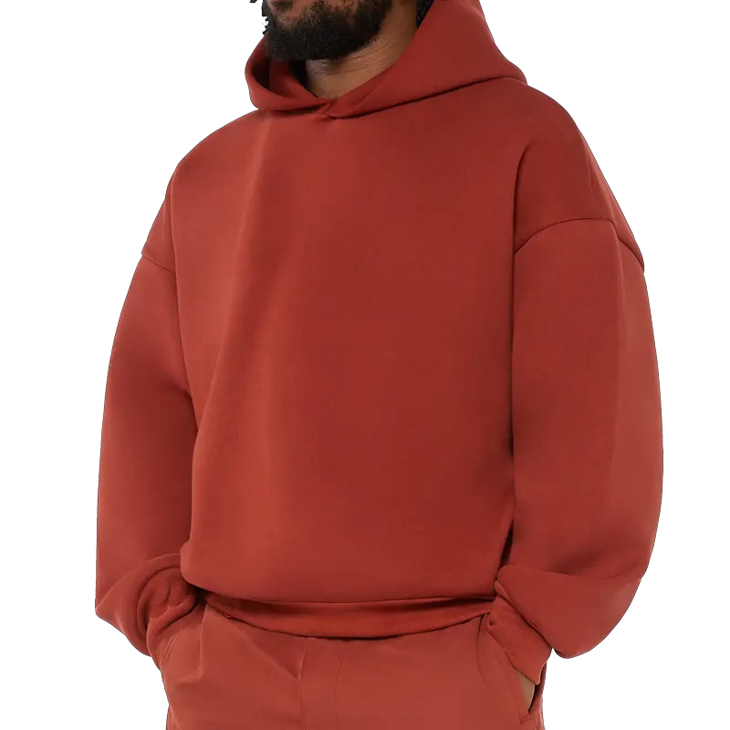 Özel ağır 500 gsm damla omuz hoodie üreticileri boş % 100% pamuk boy yüksek kaliteli kapüşonlu üst