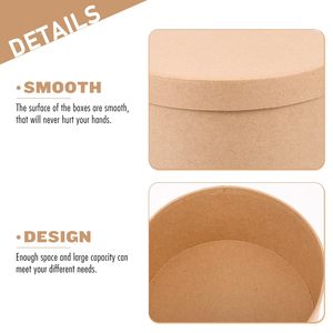 Caja de Papel Redonda con Tapa, Ecológica, de Cartón Reciclado, para Regalos, Cumpleaños, Bodas - Product Image 3