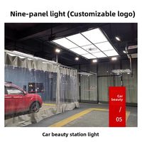 Lumière LED en nid d'abeille à neuf grilles pour station de lavage de voitures, indice de protection IP20, blanc, 100-240V, pour poste de travail de réparation de machines et atelier de detailing