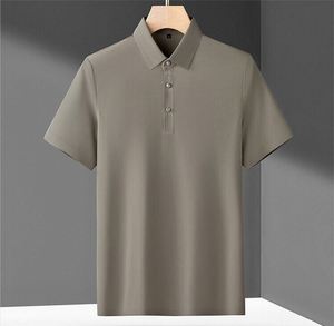 T-shirt personnalisé avec logo OEM, de haute qualité, uni, à manches courtes, respirant, à séchage rapide, col chemise, pour hommes - Product Image 4