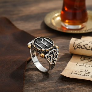 Ottoman <b>Ring</b> Signet Design Authentic <b>Men</b> <b>Ring</b> Turkish Handmade Wholesale 925 Sterling <b>Silver</b> for <b>Men</b> - Product Image 2
