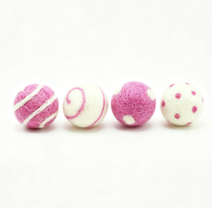 Petites boules en feutre <span class=keywords><strong>de</strong></span> <span class=keywords><strong>laine</strong></span> faites à la main, pompons rayés en spirale et à gros pois, accessoires pour mobiles <span class=keywords><strong>de</strong></span> bébé et décorations <span class=keywords><strong>de</strong></span> table <span class=keywords><strong>de</strong></span> baby shower - Product Image 2