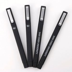 Stylos à bille classiques de luxe en acier inoxydable de haute qualité, noirs, carrés, en plastique, avec logo personnalisé, vente en gros - Product Image 2
