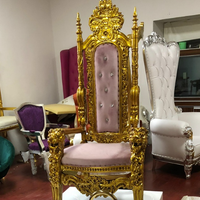 Chaises King And Queen à dossier haut, en argent, moins cher, bjflamingo, mariage, chaises King Thrones de bonne qualité