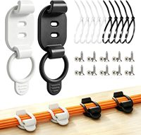Attaches de gestion de câbles réglables en ABS, auto-adhésives, réutilisables, à boucle élastique pour bureau, mur, télévision, maison, USB