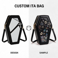 Bolso bandolera personalizado tipo ataúd con ventana de exhibición de PVC