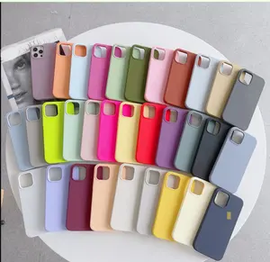 Capa de silicone para celular Apple iPhone 11 12 13 14 15 Pro Max Mini 7 8 6s Plus X Xs Max 5 capa à prova de choque atacado de fábrica