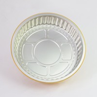 Barquette ronde professionnelle en aluminium doré/argenté de 68 oz pour présentation de plats chauds en traiteur/supermarché