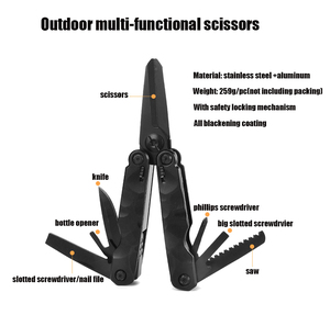 Alicates de Bolsillo Multifuncionales de Acero Inoxidable para Defensa Personal de Emergencia, con Cuchillo, Tijeras Plegables para Exteriores, Multiherramientas - Product Image 2
