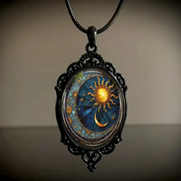 Charmant collier pendentif en alliage-Sun Moon Jewels Black Frame éclectique mural de haute qualité décoration de la maison pour anniversaire