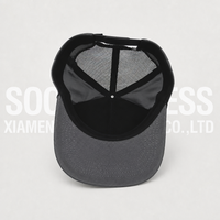 Casquettes Snapback Soochic en velours côtelé gris avec boucle en plastique, casquette à 5 panneaux à visière plate en maille, patch brodé, décontractée, sportive, unisexe