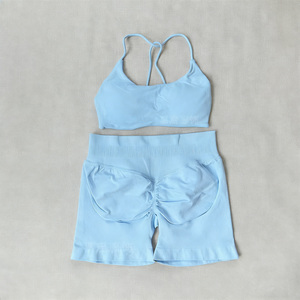 Set Sportivi da Donna Personalizzabili con Logo, Asciugatura Rapida, Senza Cuciture, per Fitness, Palestra, Corsa, Allenamento, Tinta Unita, Alta Elasticità, Traspiranti, per Yoga - Product Image 6