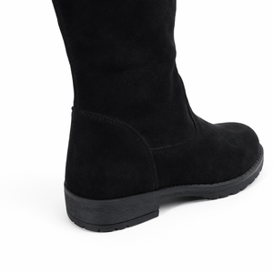 أحذية طويلة فوق الركبة للفتيات، أحذية سوداء طويلة من الجلد المدبوغ للأطفال، أحذية شتوية أنيقة - Product Image 3