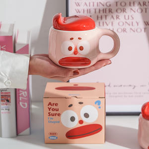 Taza de Cerámica Big Fool con Tapa de 350 ml, Diseño Creativo y Divertido para Regalo - Product Image 1