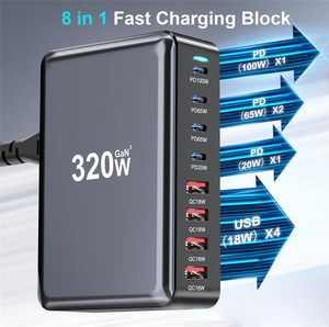 สถานีชาร์จ6C2A Gan 500W USB-C PD สำหรับ Macbook <span class=keywords><strong>iPhone</strong></span> 17 16แอนดรอยด์8อุปกรณ์พร้อมกัน<span class=keywords><strong>18W</strong></span> <span class=keywords><strong>20W</strong></span> 65W - Product Image 2