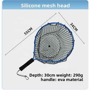 Épuisette de pêche portable en silicone avec poignée courte, en alliage d'aluminium, design de poche pour la pêche à la mouche en ruisseau, personnalisable - Product Image 4