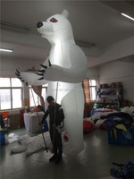Marionnette gonflable à éclairage ours polaire blanc pour Performance de défilé