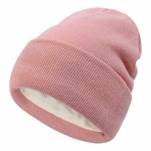 Wholesale in Stock Beanies Unisex Knitted Solid Beanie Custom Logo Winter Fleeced Lined <b>Hat</b> Acrylic Cuffed Warm Winter <b>Hats</b> - Product Image 4