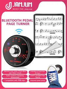 Pedal Inalámbrico Portátil Tipo Pie para Partituras de Música Electrónica para Instrumentos Musicales - Modelo Negro St-01 - Product Image 4