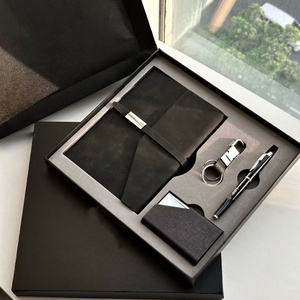 Luxurious Black 4 PCS Gifts Set with <b>Key</b> Chain Pen and Business Card <b>Holder</b> for Christmas Gifts - Product Image 2