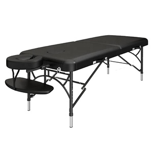 Wholesale Beauty Salon Tattoo <b>Folding</b> 2-Section Aluminum Frame PU Leather Massage Table <b>Bed</b> 4CM Foam Thickness Foldable Portable - Product Image 5