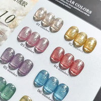 MIMAGPIE Série Glitter 10 Couleurs Vernis à Ongles Gel Scintillant Effet Pailleté Soak Off LED Nail Art Gel Manucure Salon