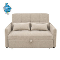 Canapé-lit moderne 2 places pliable personnalisable en tissu, fauteuil inclinable coulissant portable, futon doux pour salon et appartement