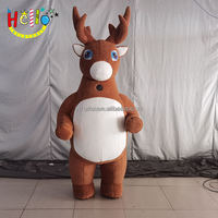 Meilleure vente Costume de performance de renne de Noël gonflable géant en peluche pour adulte et enfant pour fête de rue de Noël