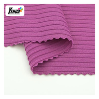 220 GSM 170 CM FDY RIB POLY SPANDEX POLYESTER Tissu en tricot extensible teint