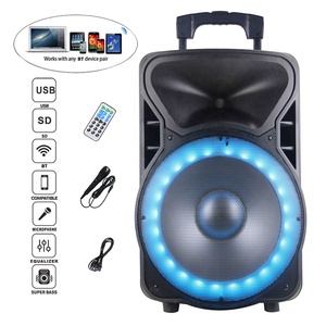 Loa 15 Inch 100W Bộ Karaoke Di Động Hỗ Trợ Loa TWS Đèn LED Tiệc Tùng-Stand-Mic-pin Bocina Parlant - Product Image 5
